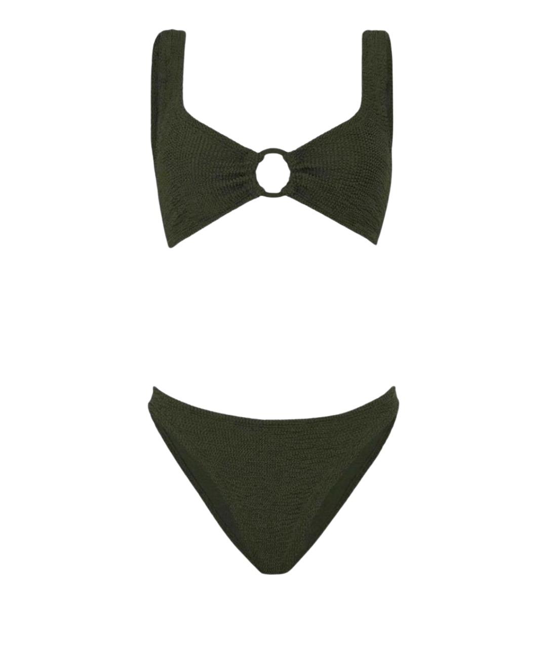 HUNZA G Хаки полиамидовый купальник, фото 1