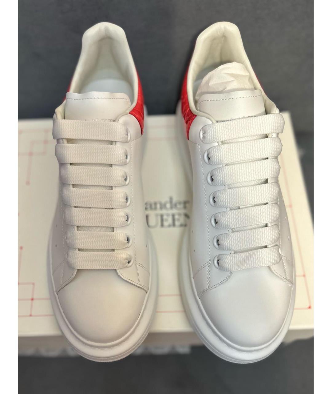 ALEXANDER MCQUEEN Белые кожаные кроссовки, фото 2