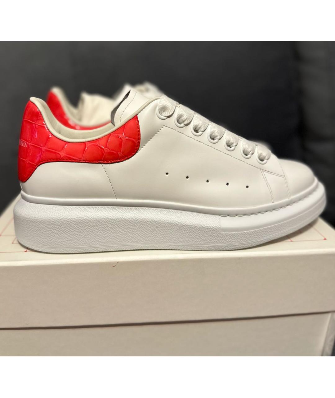 ALEXANDER MCQUEEN Белые кожаные кроссовки, фото 9