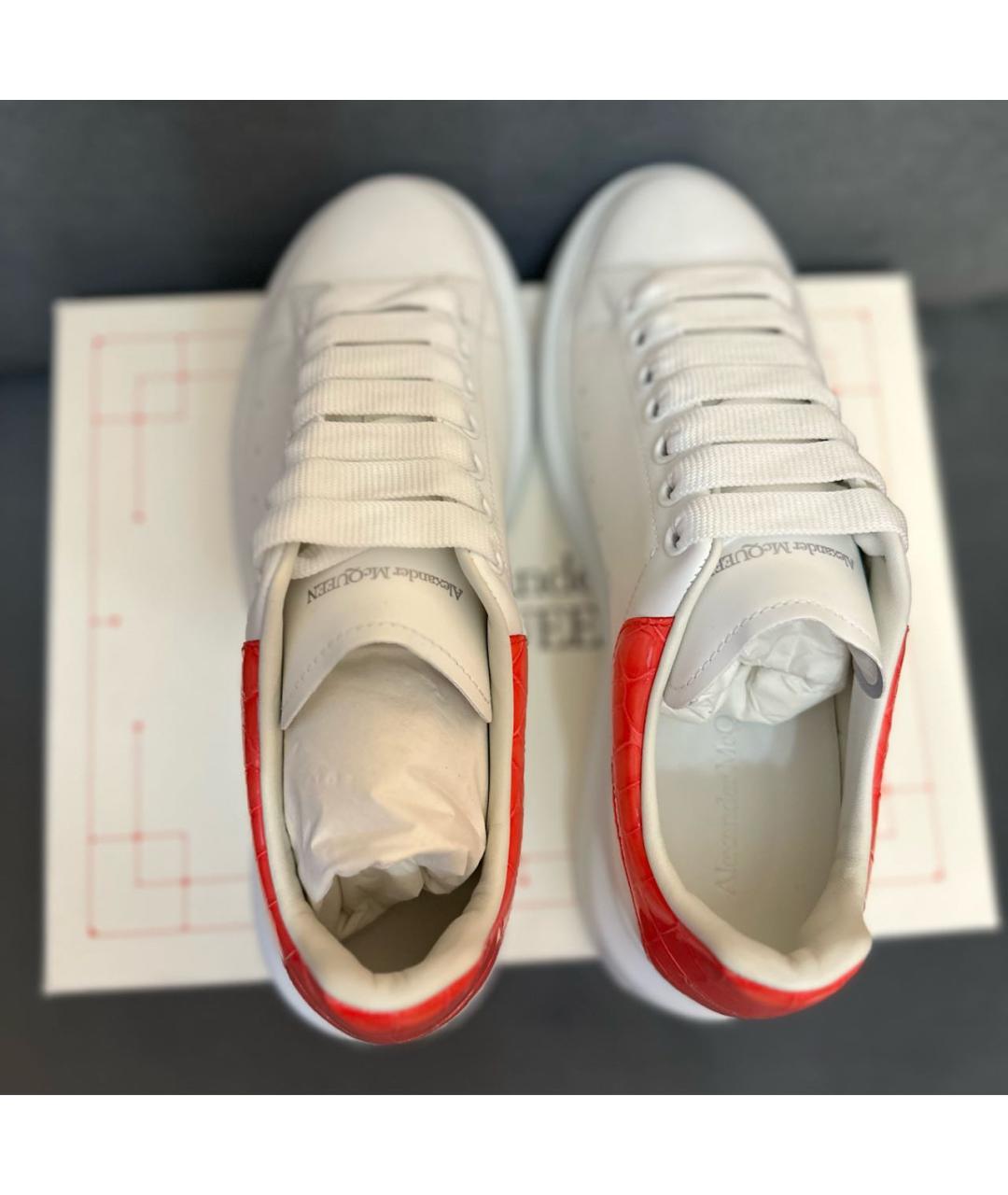 ALEXANDER MCQUEEN Белые кожаные кроссовки, фото 3