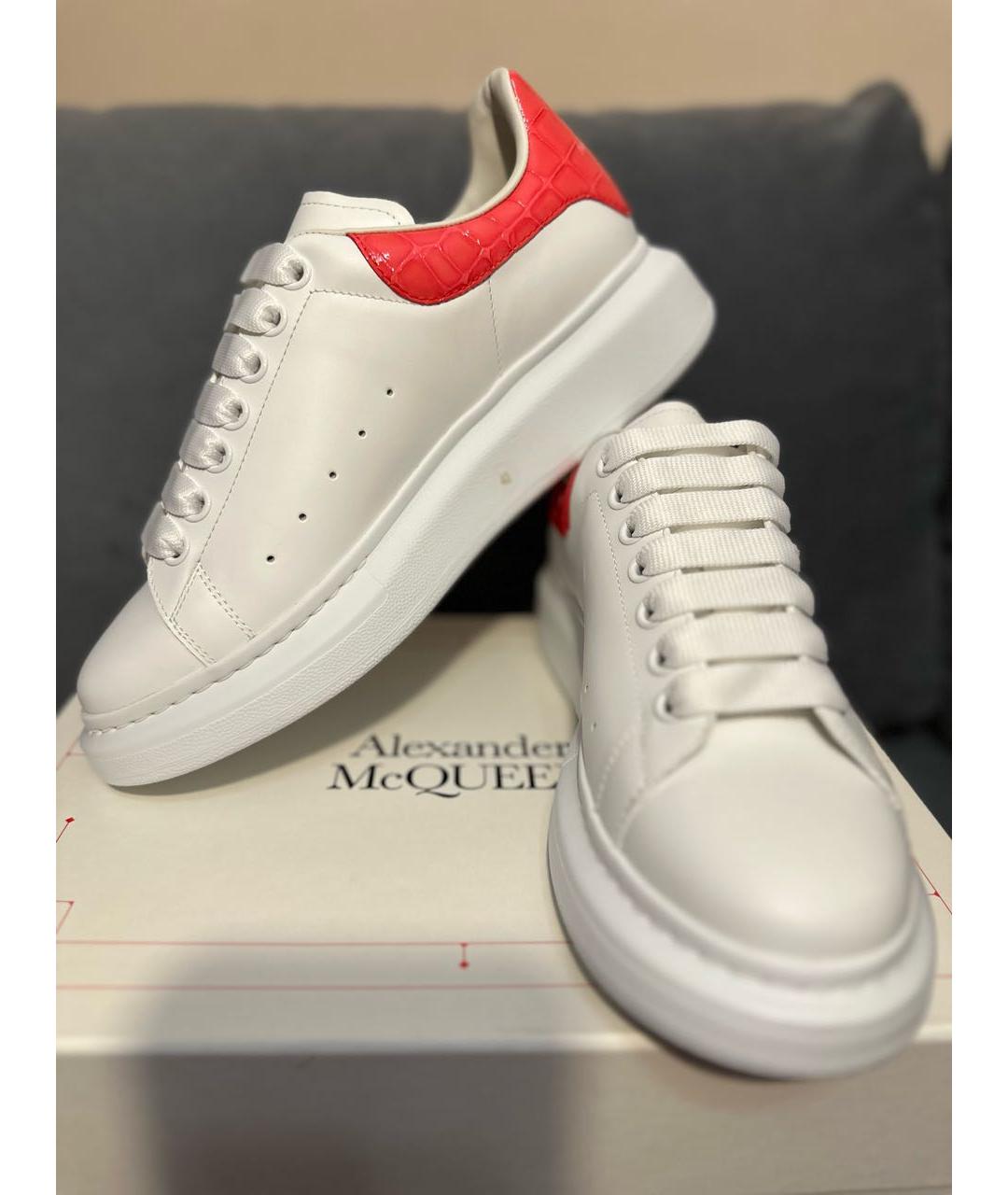 ALEXANDER MCQUEEN Белые кожаные кроссовки, фото 5