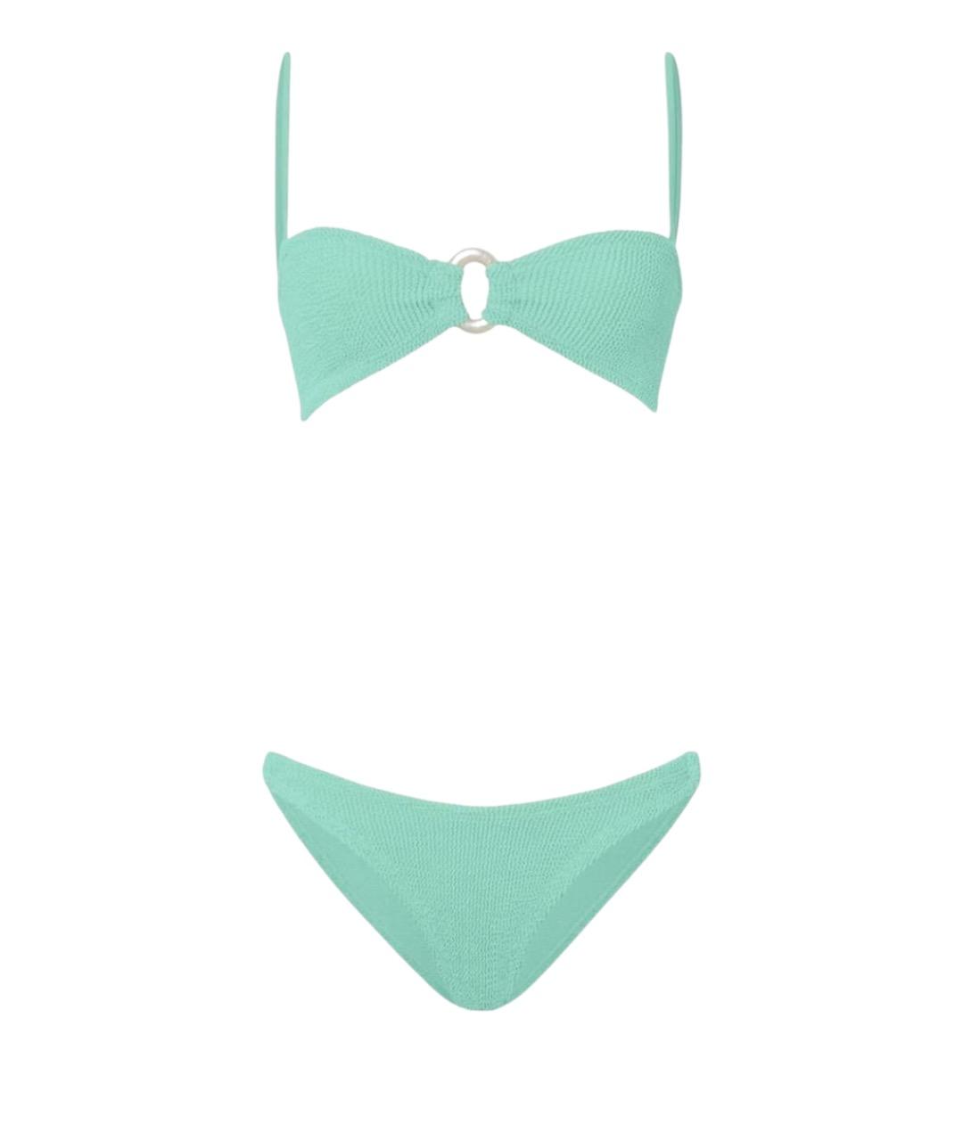 HUNZA G Бирюзовый полиамидовый купальник, фото 1