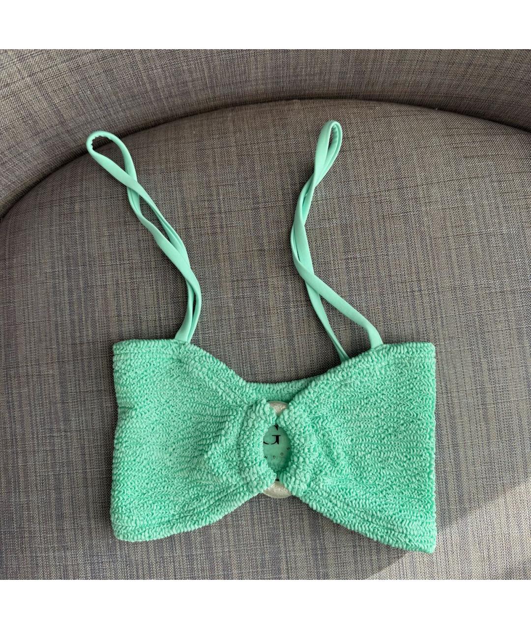 HUNZA G Бирюзовый полиамидовый купальник, фото 3