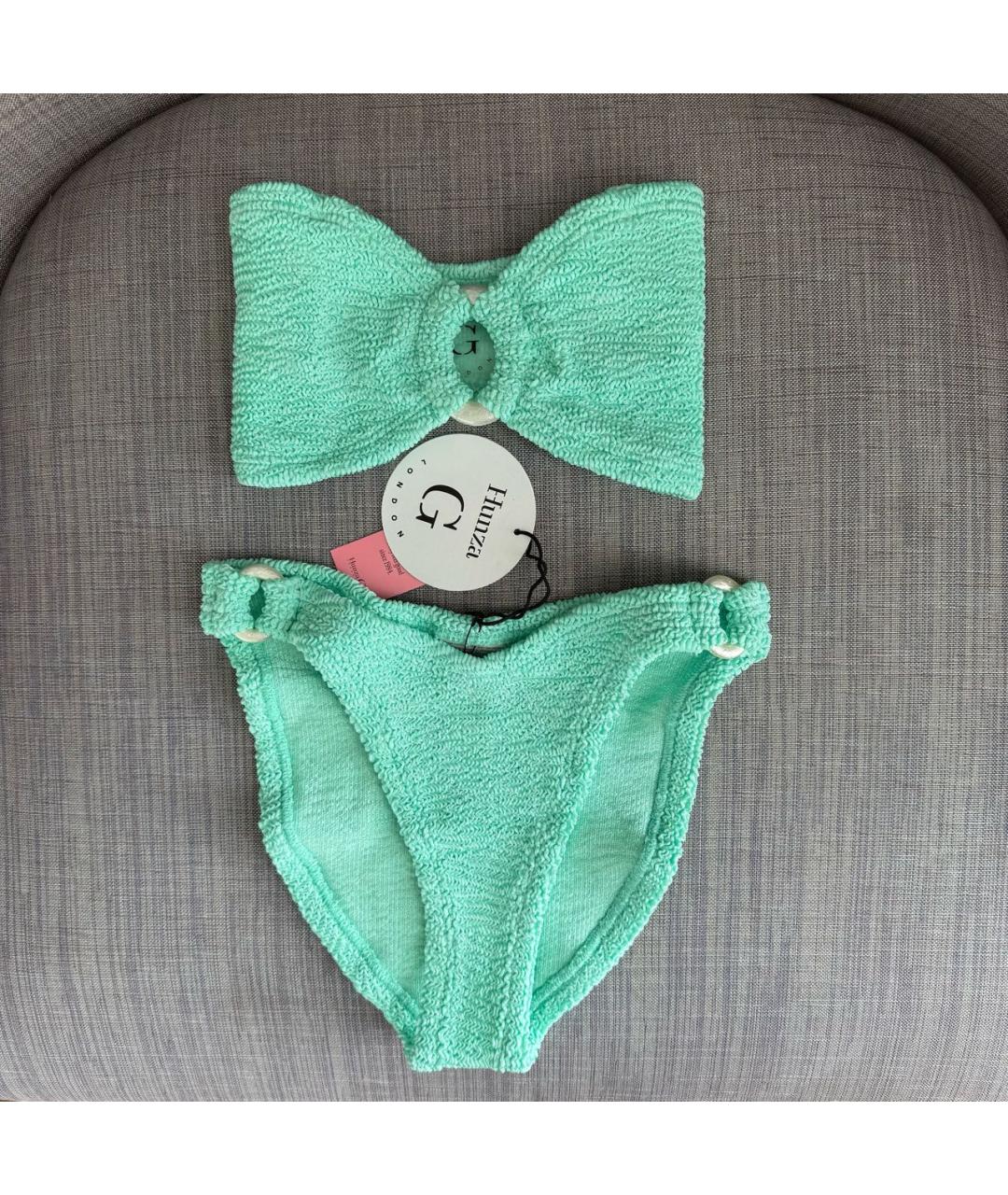 HUNZA G Бирюзовый полиамидовый купальник, фото 2