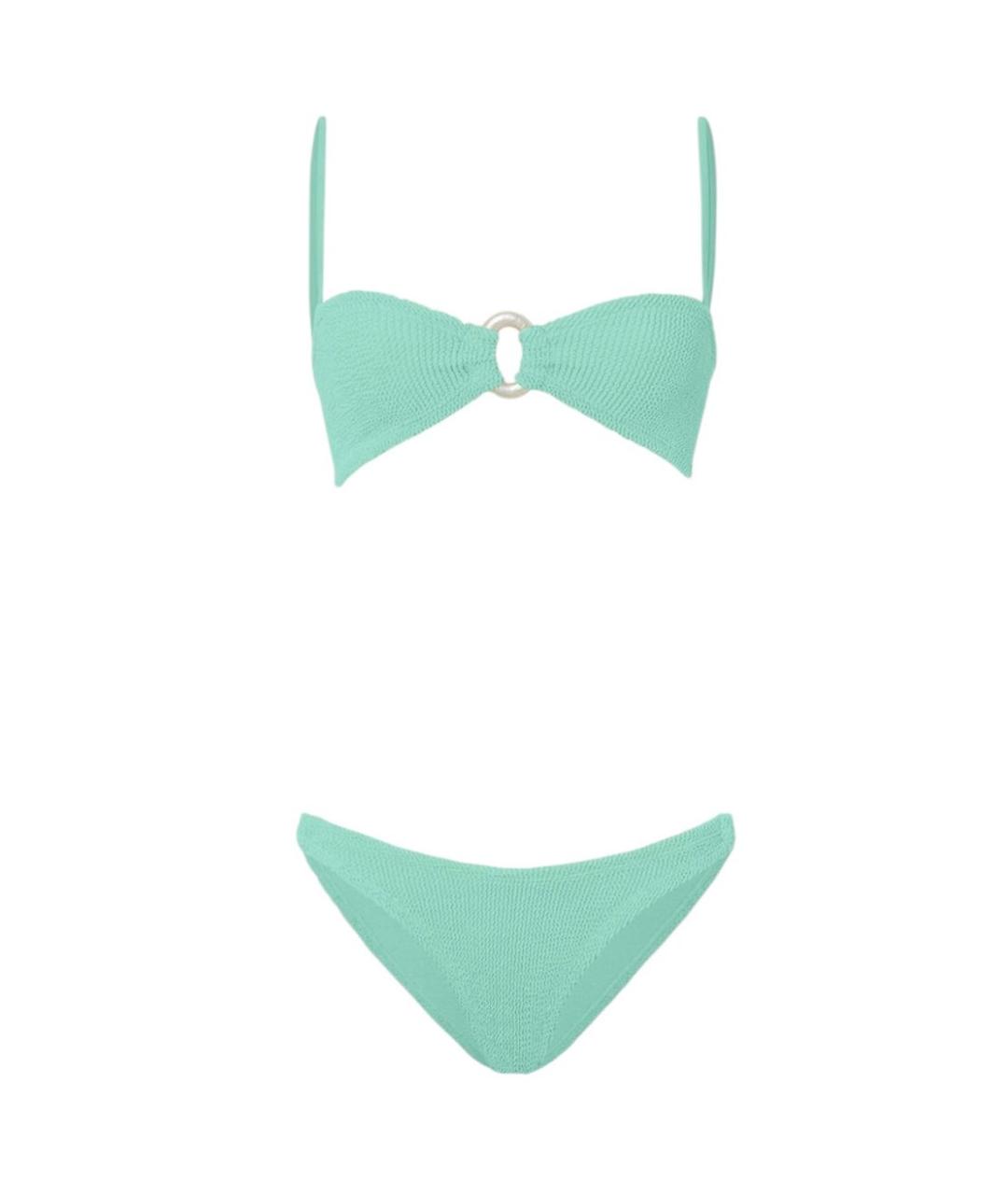 HUNZA G Бирюзовый полиамидовый купальник, фото 4