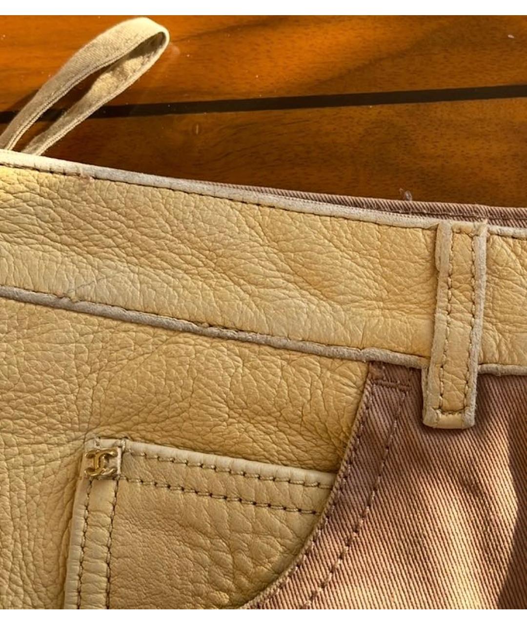 CHANEL Горчичные хлопковые джинсы клеш, фото 7