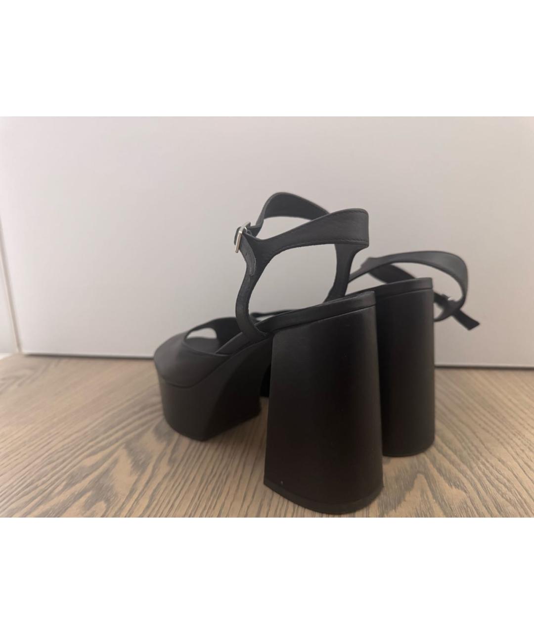 VIC MATIE Черные кожаные босоножки, фото 4