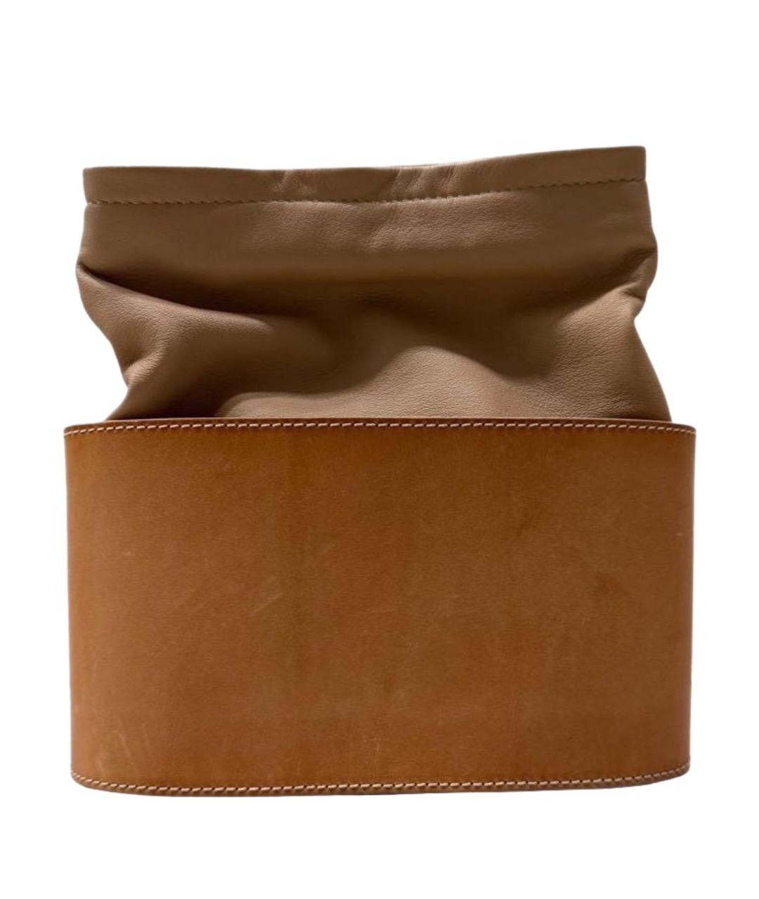 MAISON MARGIELA Коричневая кожаная сумка с короткими ручками, фото 1