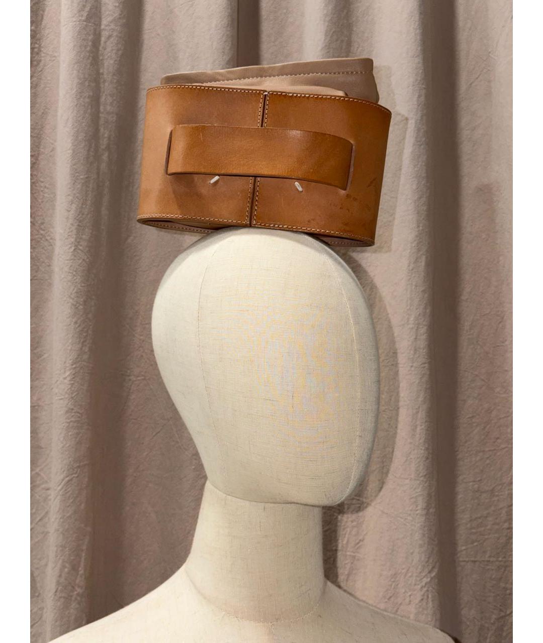 MAISON MARGIELA Коричневая кожаная сумка с короткими ручками, фото 7