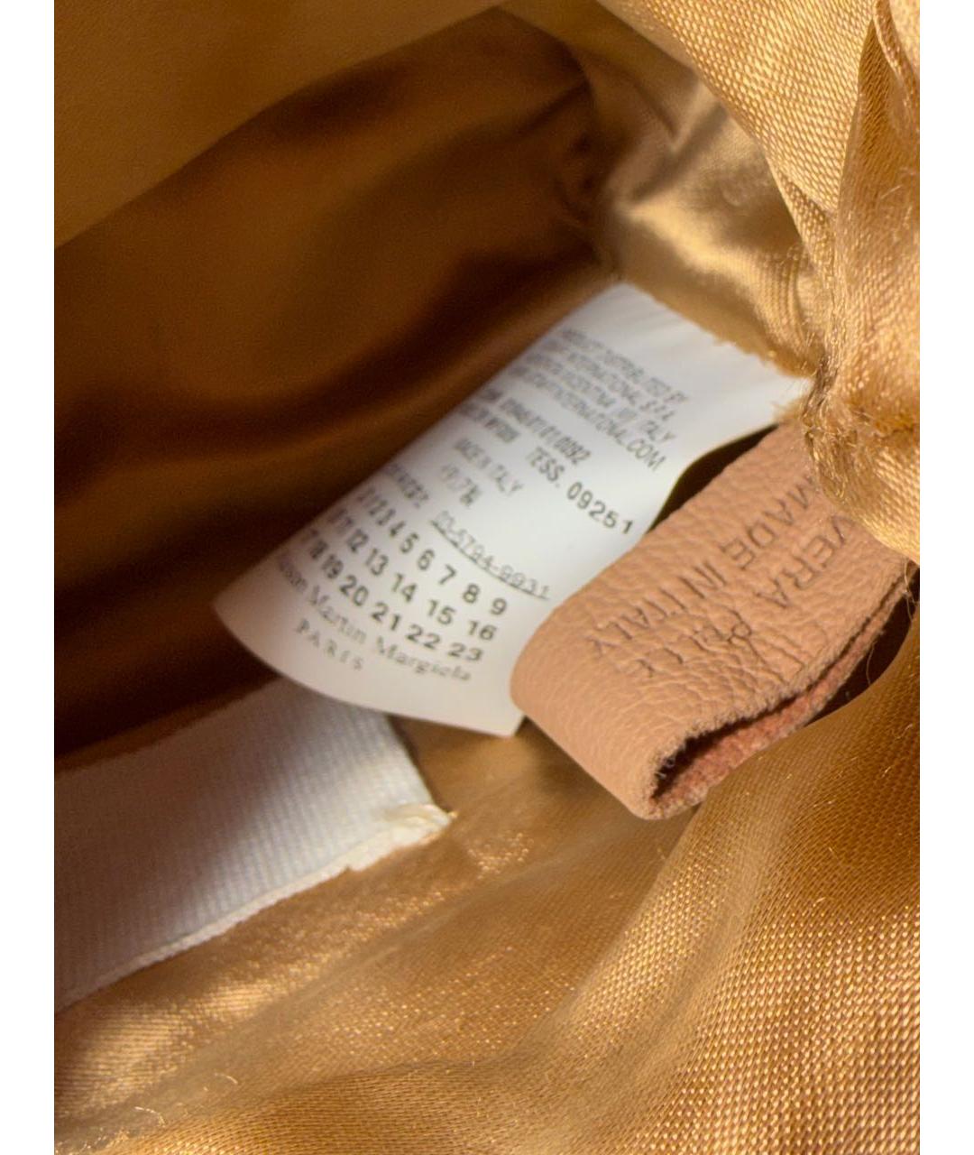 MAISON MARGIELA Коричневая кожаная сумка с короткими ручками, фото 6