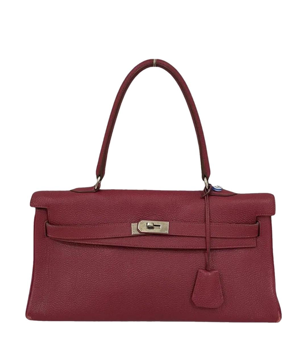 HERMES Красная кожаная сумка с короткими ручками, фото 1