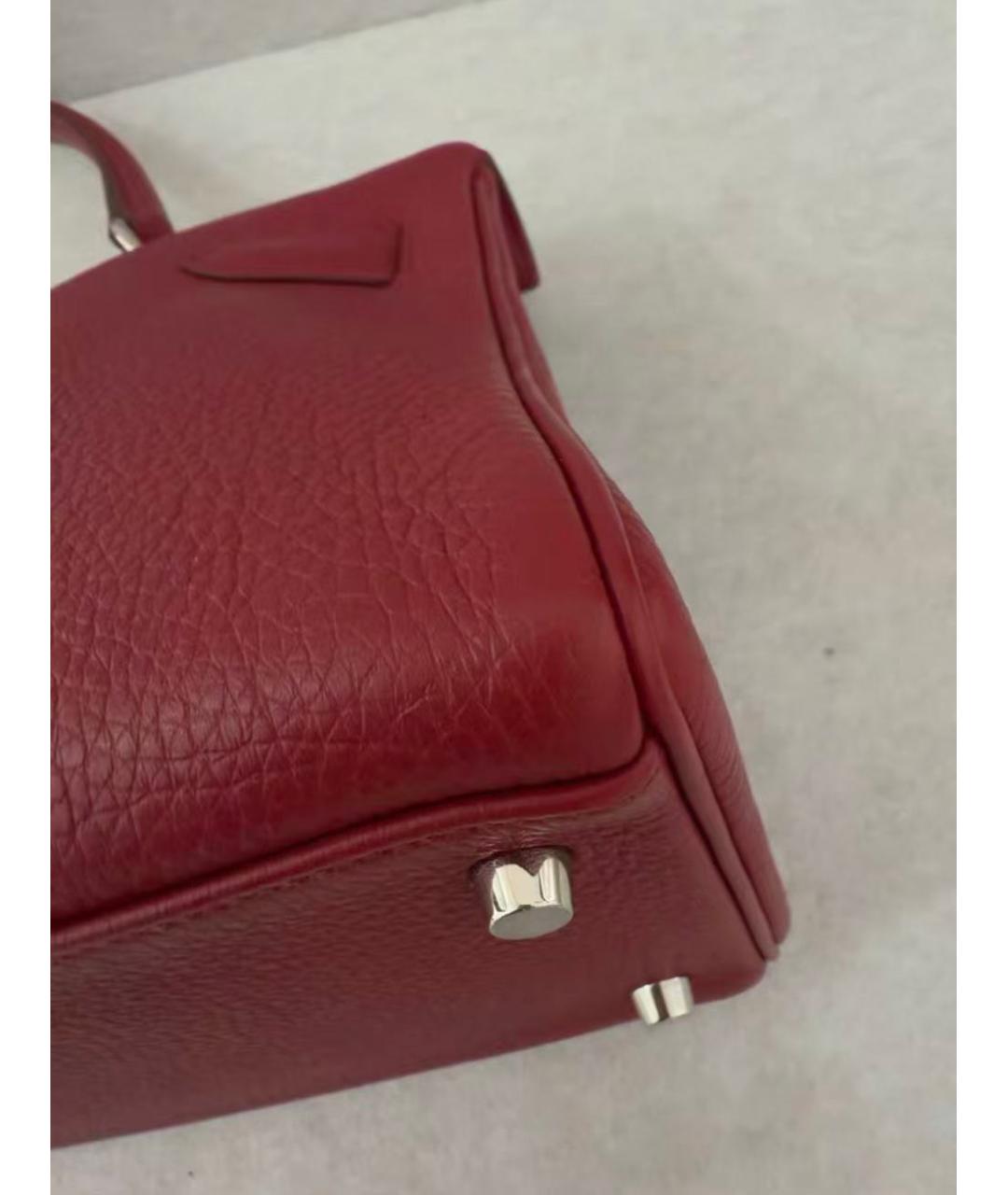HERMES Красная кожаная сумка с короткими ручками, фото 6