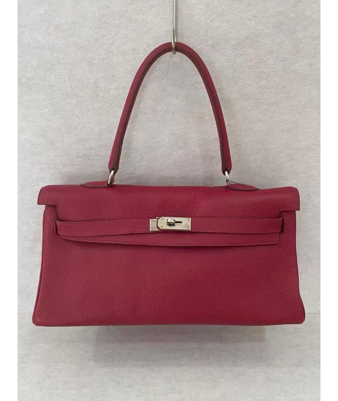 HERMES Красная кожаная сумка с короткими ручками, фото 2