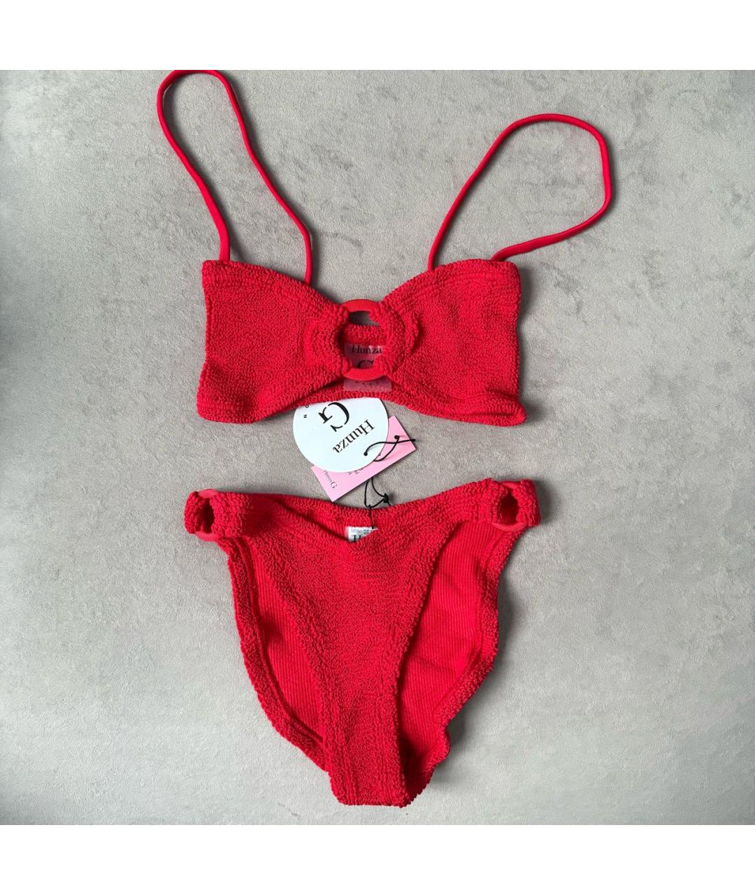 HUNZA G Красный полиамидовый купальник, фото 3