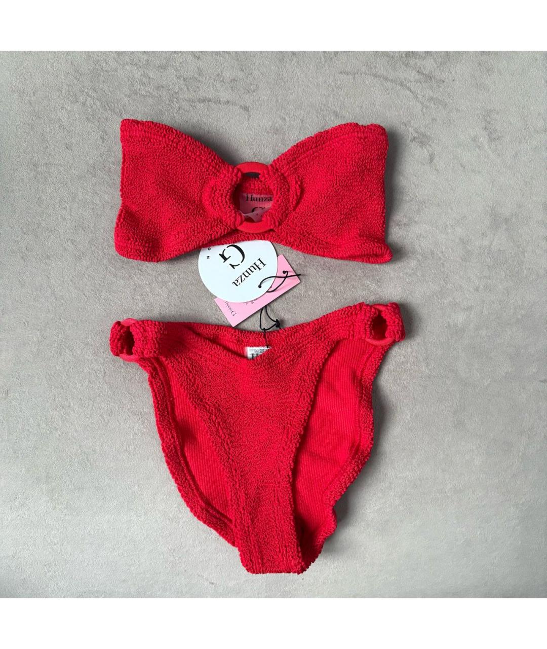 HUNZA G Красный полиамидовый купальник, фото 2