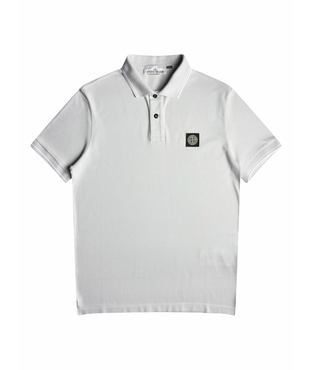 STONE ISLAND Голубое хлопковое поло с коротким рукавом, фото 1