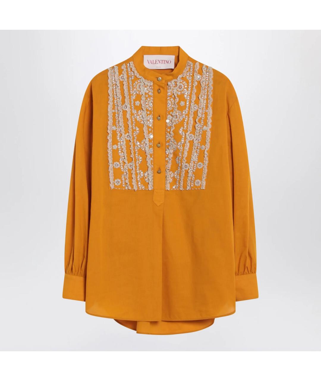 VALENTINO Горчичная хлопковая рубашка, фото 3