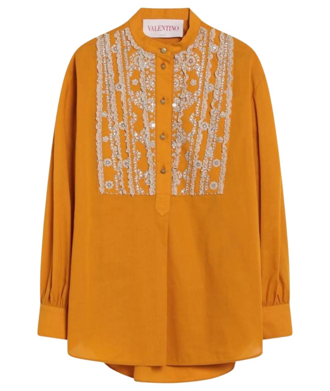 VALENTINO Горчичная хлопковая рубашка, фото 1