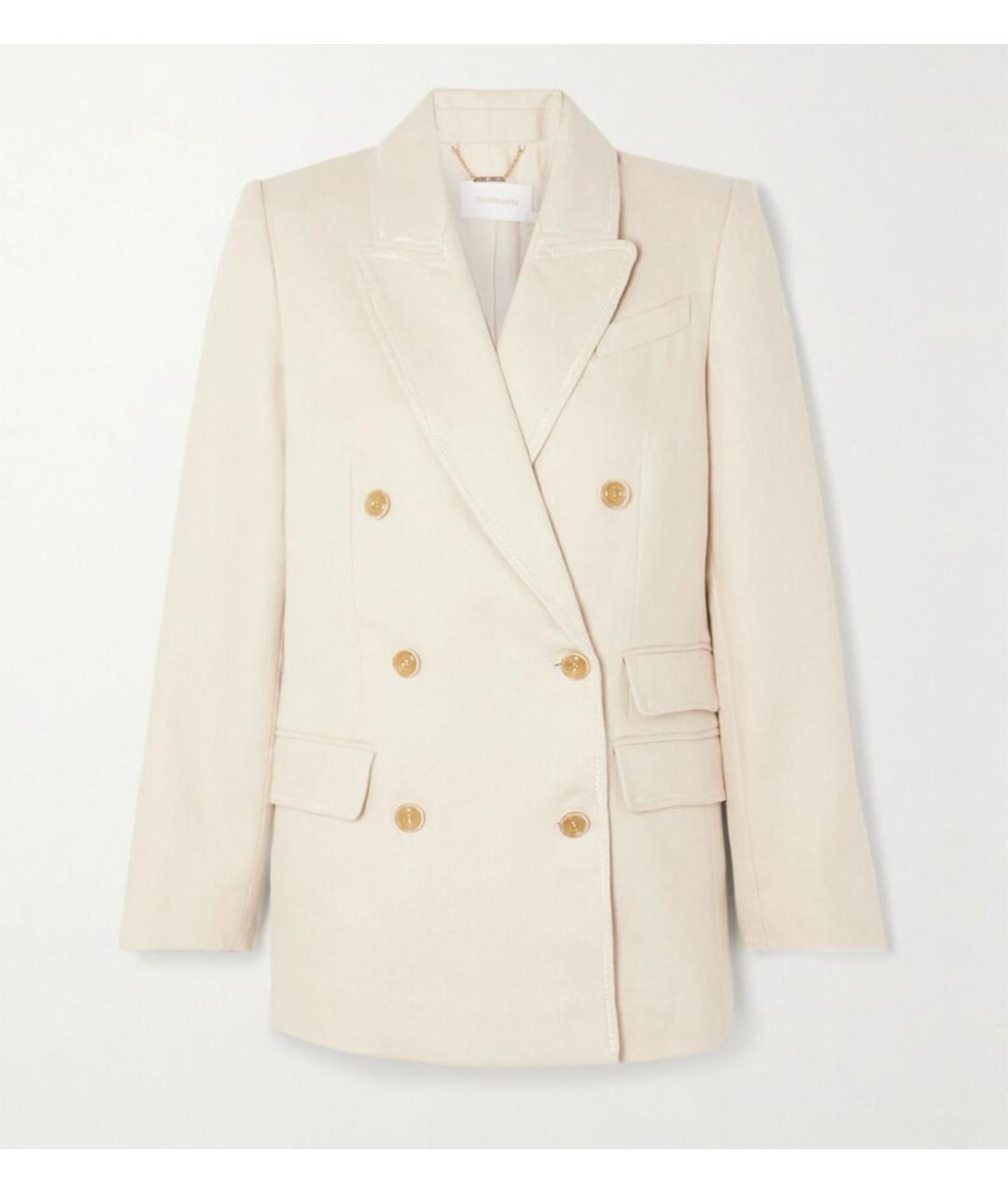 ZIMMERMANN Бежевый льняной жакет/пиджак, фото 9