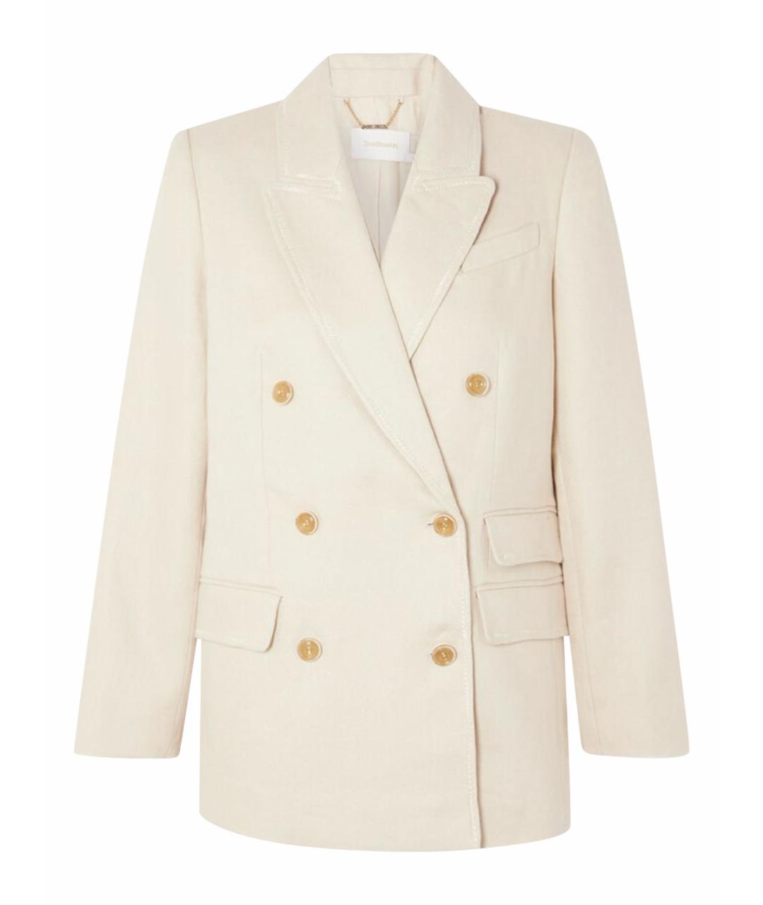 ZIMMERMANN Бежевый льняной жакет/пиджак, фото 1
