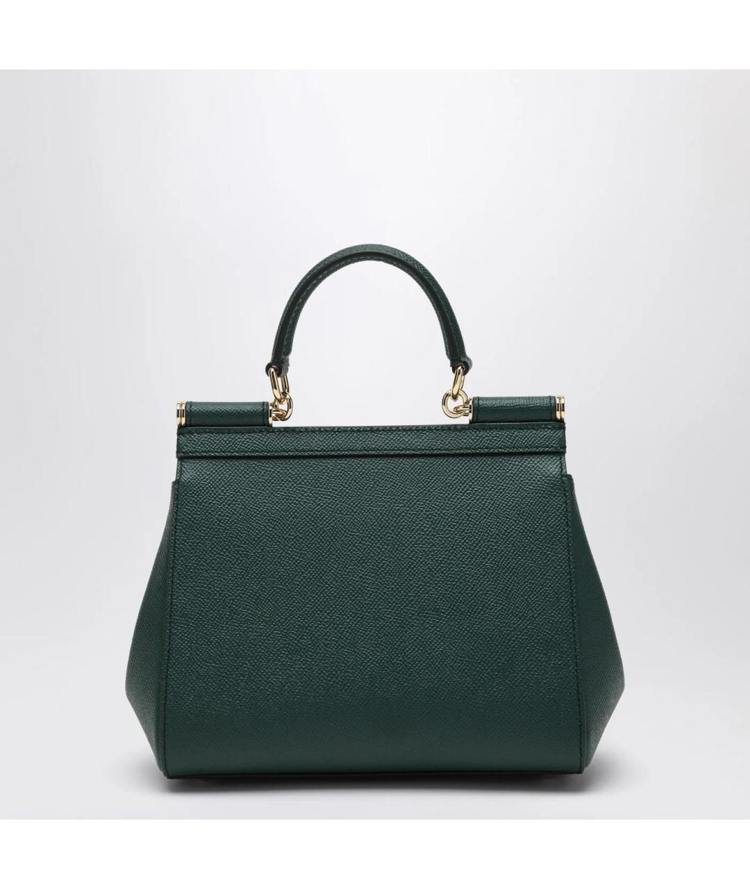 DOLCE&GABBANA Зеленая кожаная сумка тоут, фото 2