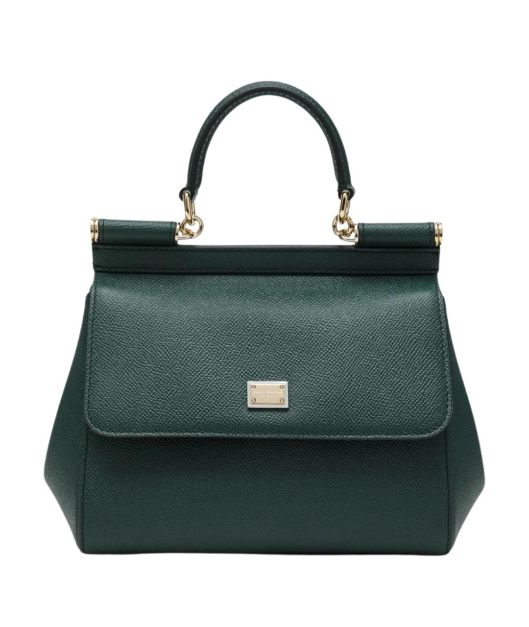DOLCE&GABBANA Зеленая кожаная сумка тоут, фото 1