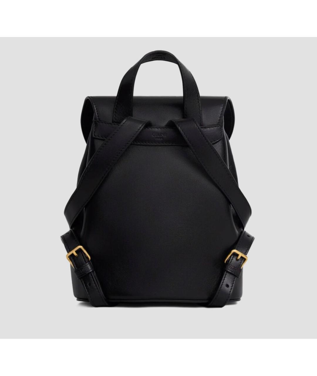 CELINE Черный кожаный рюкзак, фото 3