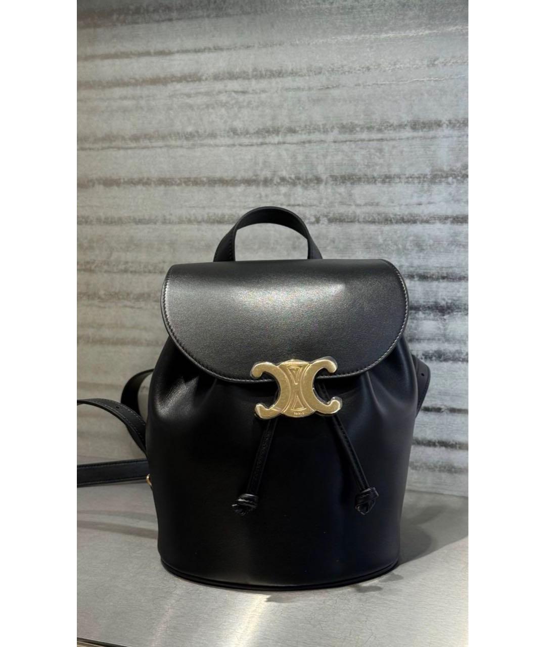 CELINE Черный кожаный рюкзак, фото 4