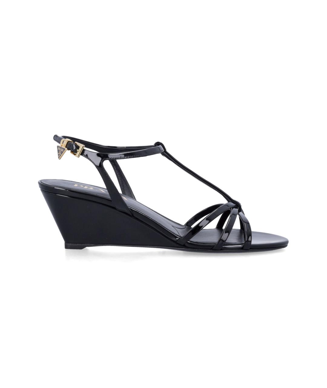 PRADA Черные босоножки из лакированной кожи, фото 4