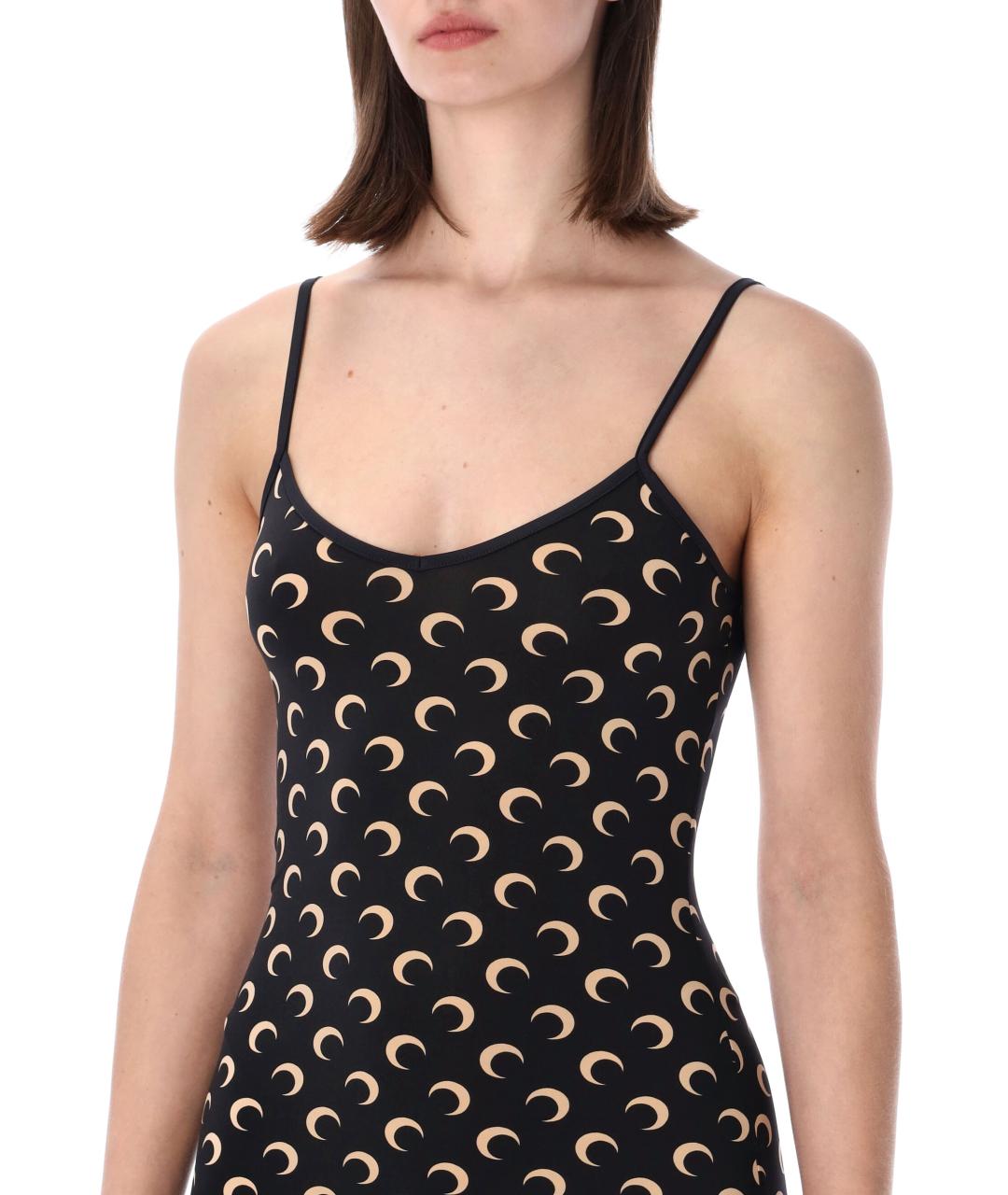 MARINE SERRE Черное полиамидовое повседневное платье, фото 3