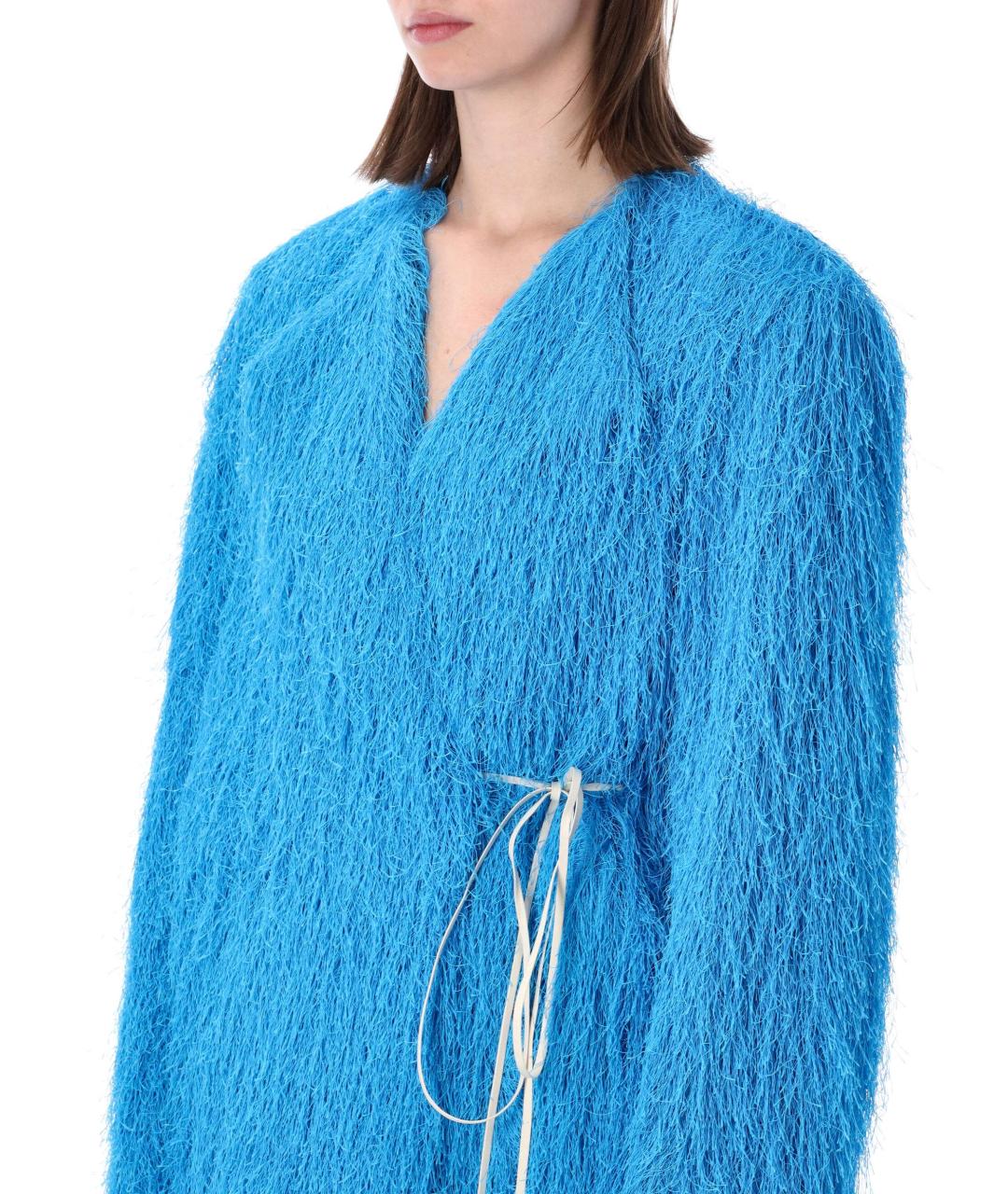 DRIES VAN NOTEN Голубая полиэстеровая куртка, фото 3