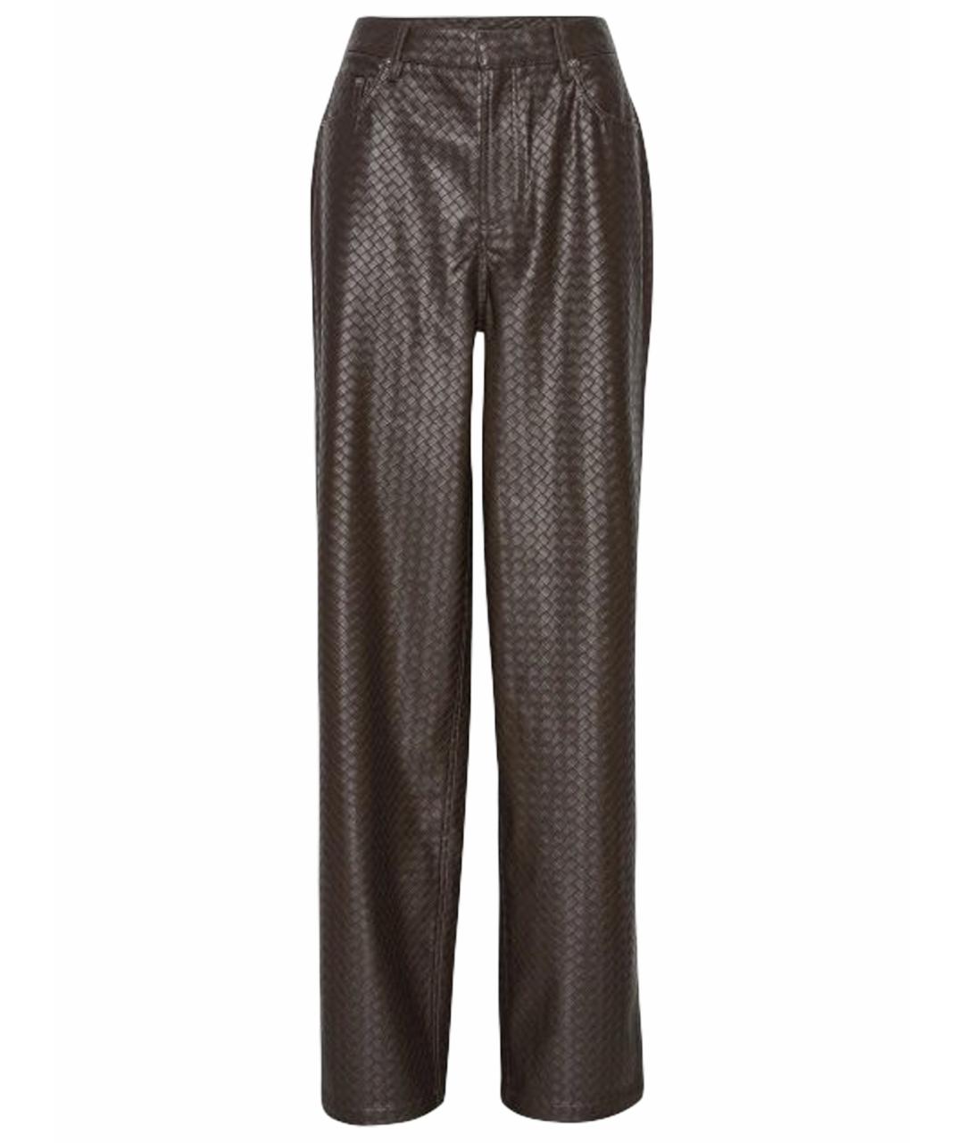 ROTATE Коричневые полиэстеровые брюки широкие, фото 1