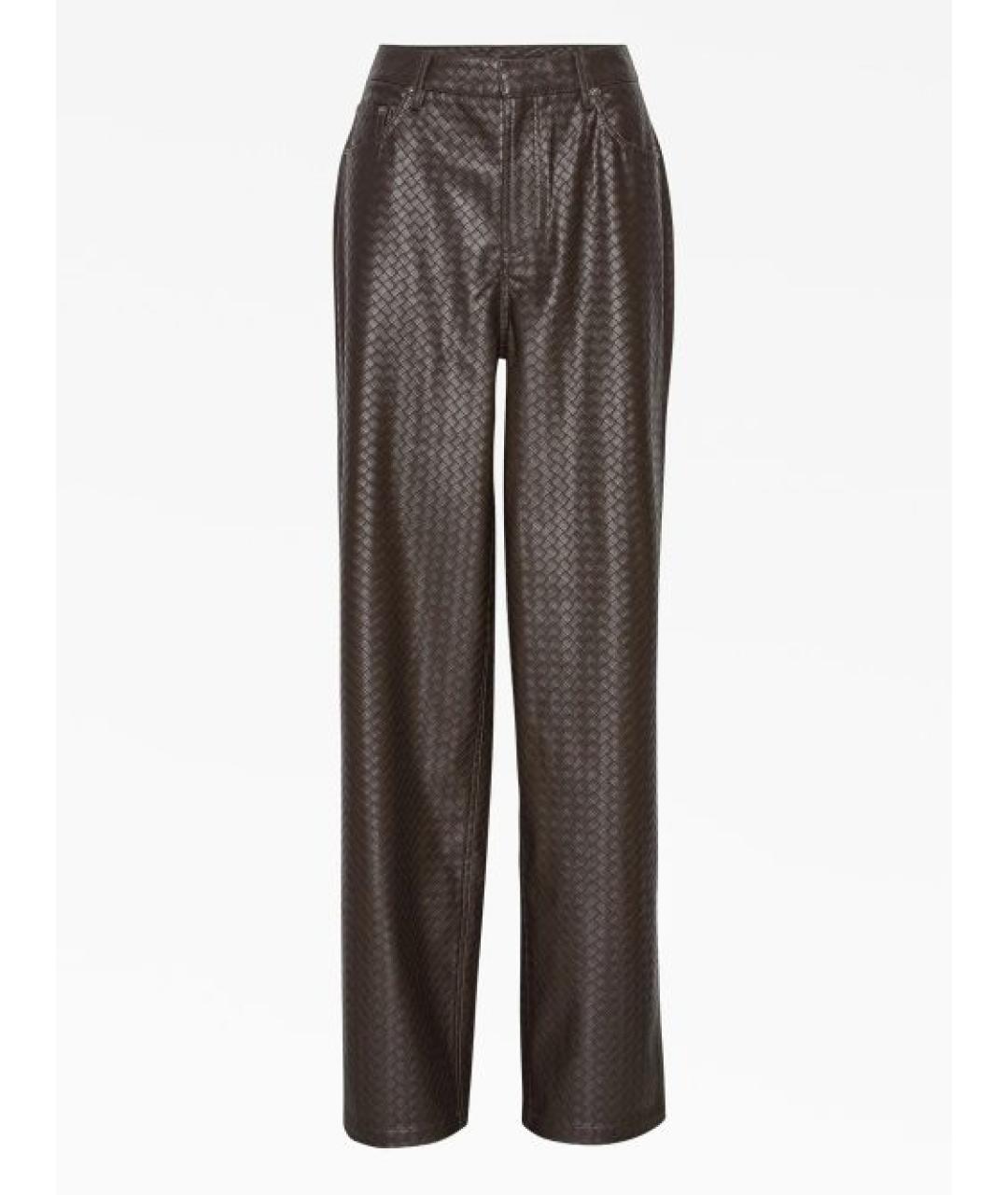 ROTATE Коричневые полиэстеровые брюки широкие, фото 7