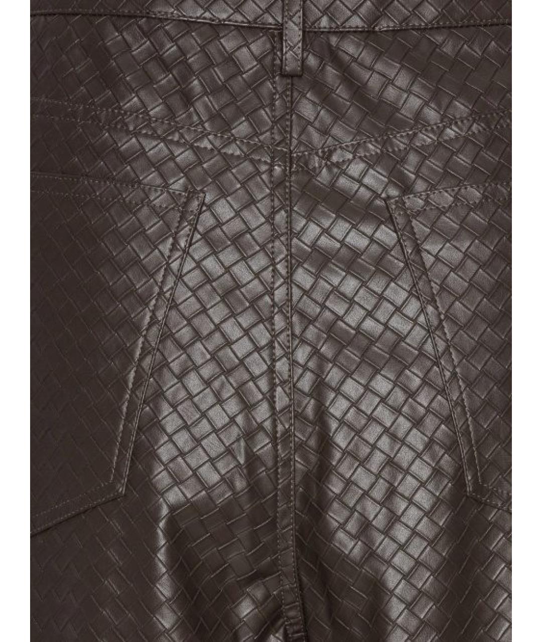 ROTATE Коричневые полиэстеровые брюки широкие, фото 4