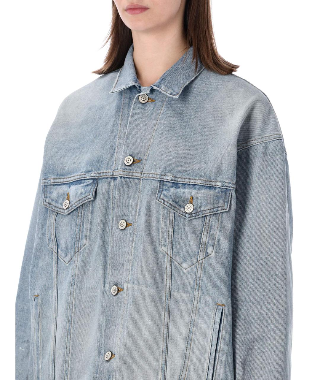 BALENCIAGA Голубая хлопковая куртка, фото 3