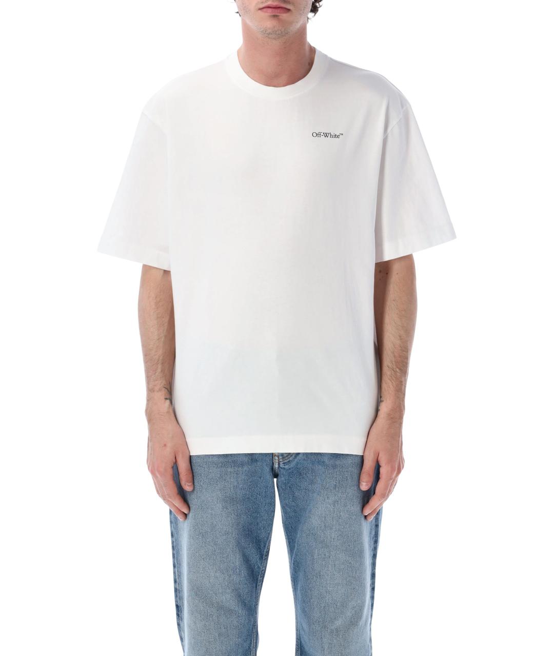 OFF-WHITE Белая хлопковая футболка, фото 1