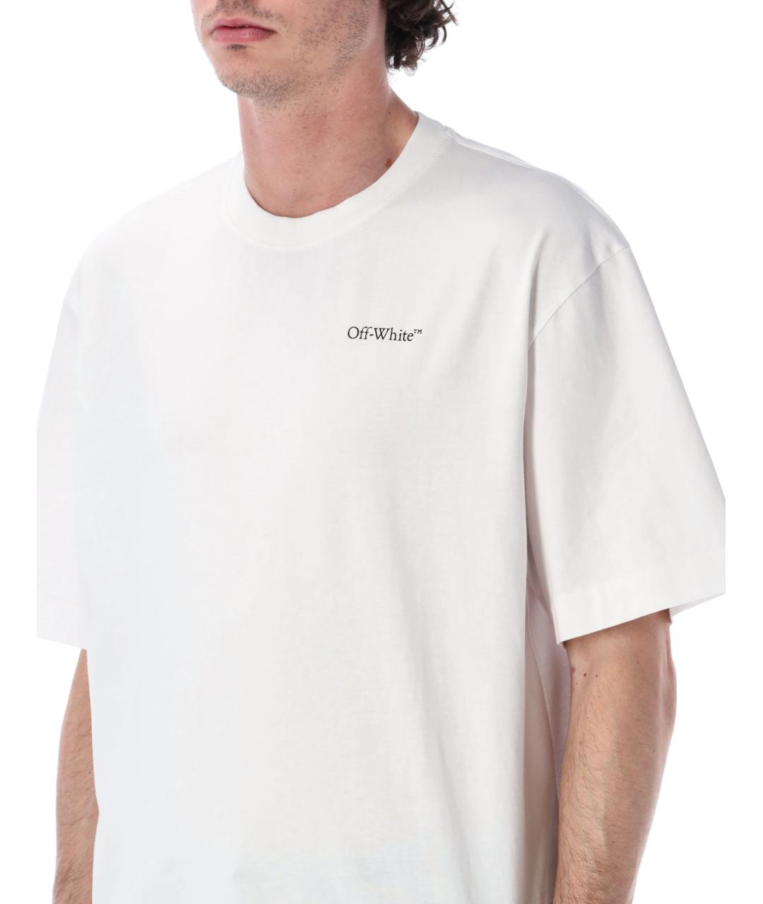 OFF-WHITE Белая хлопковая футболка, фото 3