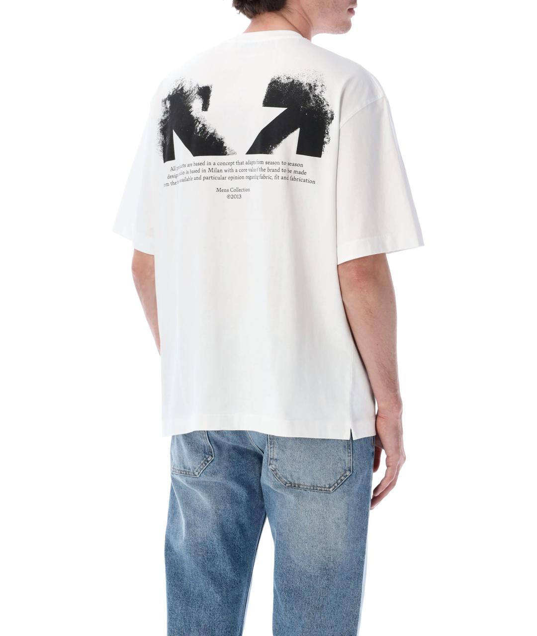 OFF-WHITE Белая хлопковая футболка, фото 2