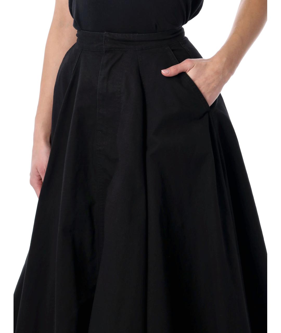 BALENCIAGA Черная хлопковая юбка макси, фото 3