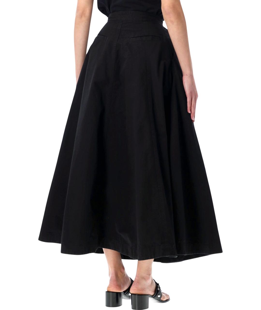 BALENCIAGA Черная хлопковая юбка макси, фото 2