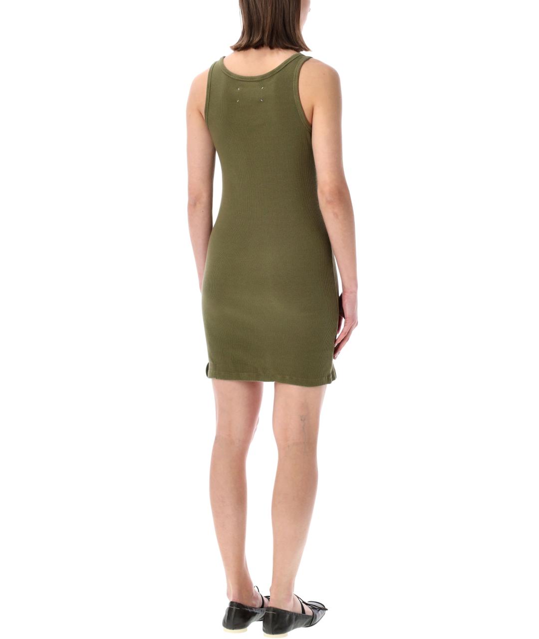 MAISON MARGIELA Зеленые хлопковое платье, фото 2