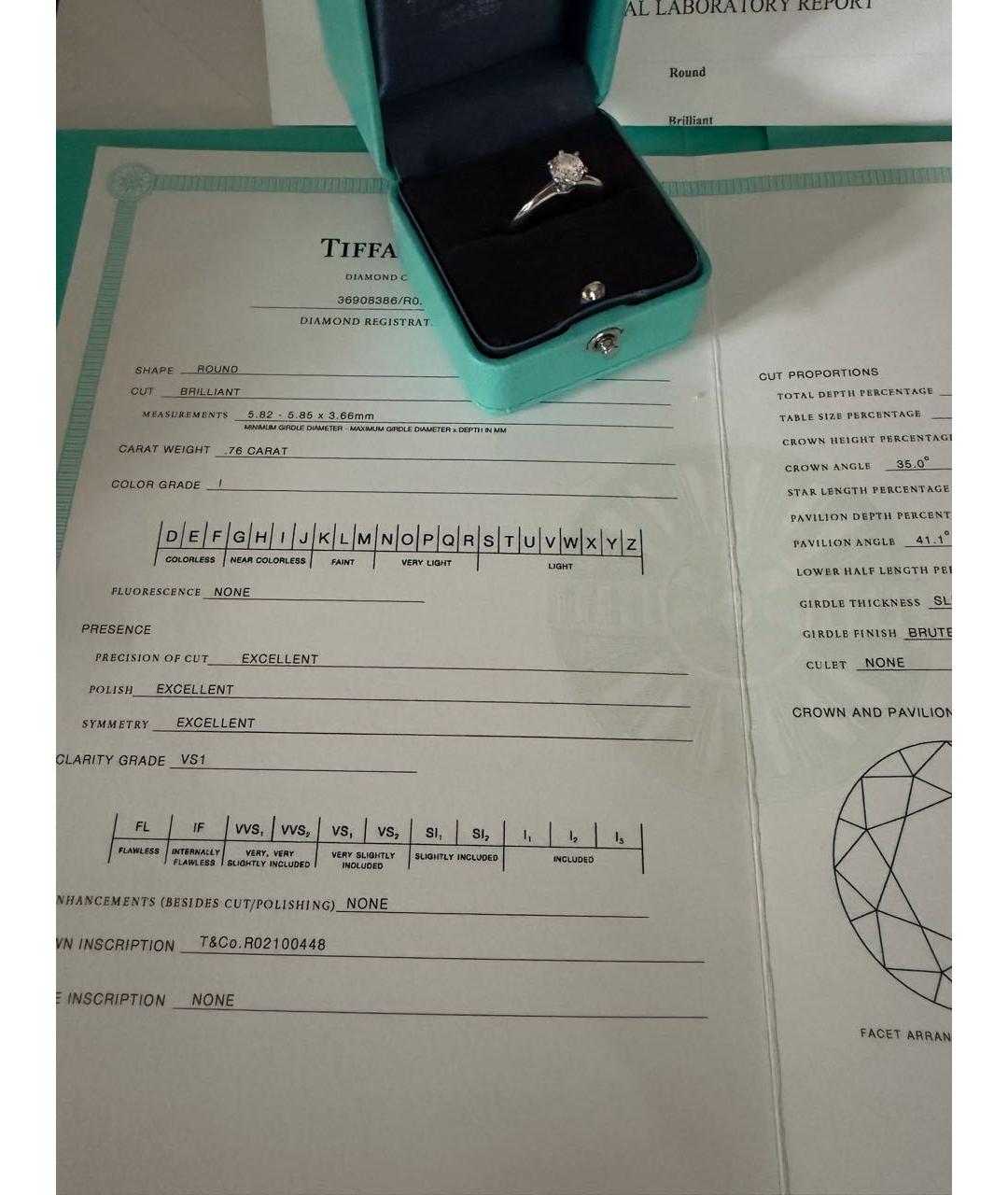 TIFFANY&CO Серебряное платиновое кольцо, фото 3