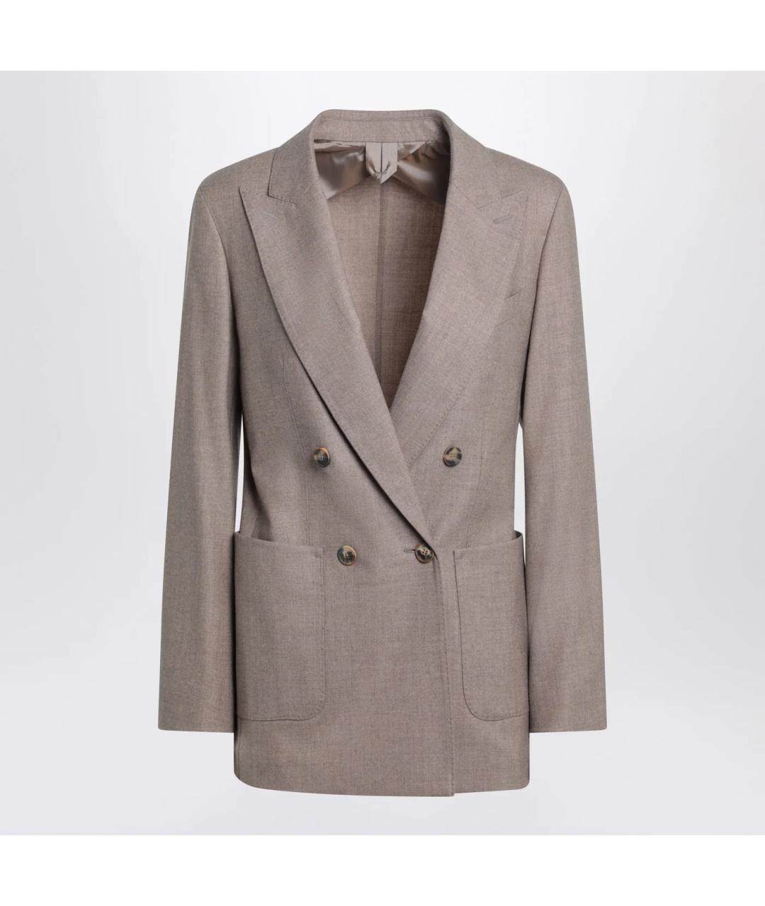 MAX MARA Бежевый кашемировый жакет/пиджак, фото 3