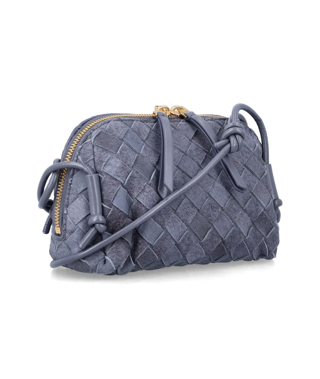 BOTTEGA VENETA Голубая замшевая сумка через плечо, фото 2