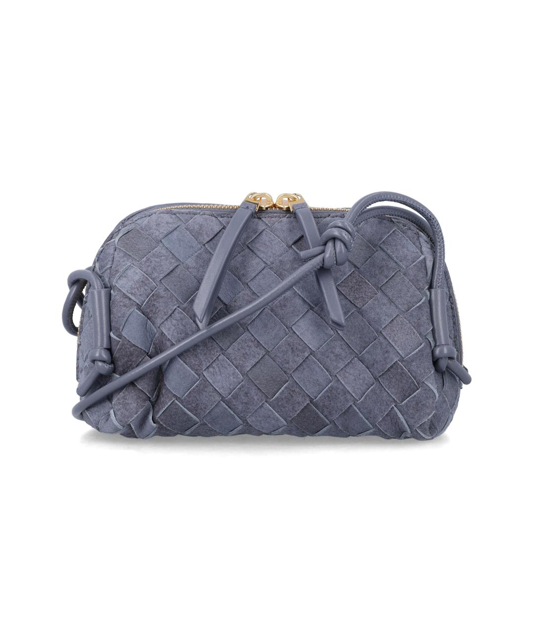 BOTTEGA VENETA Голубая замшевая сумка через плечо, фото 1