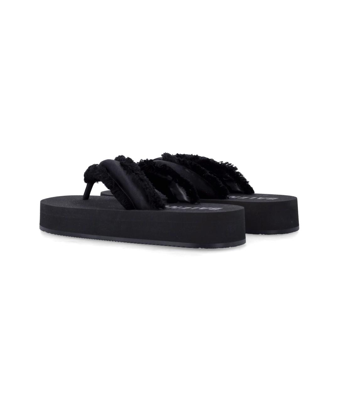 BALENCIAGA Черные синтетические шлепанцы, фото 3