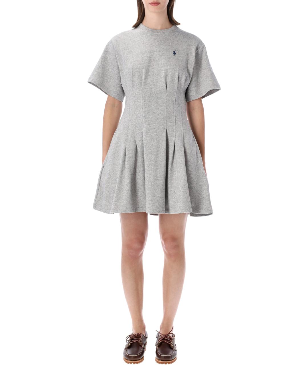 POLO RALPH LAUREN Серое хлопковое повседневное платье, фото 1