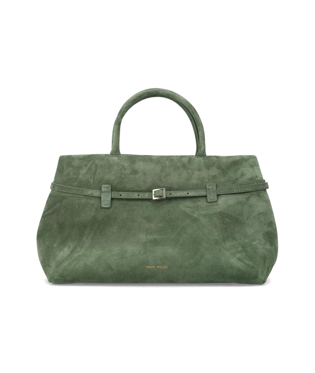 MANU ATELIER Зеленая кожаная сумка тоут, фото 1