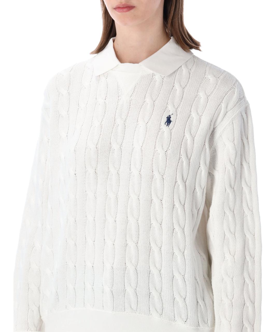 POLO RALPH LAUREN Белый хлопковый джемпер / свитер, фото 3