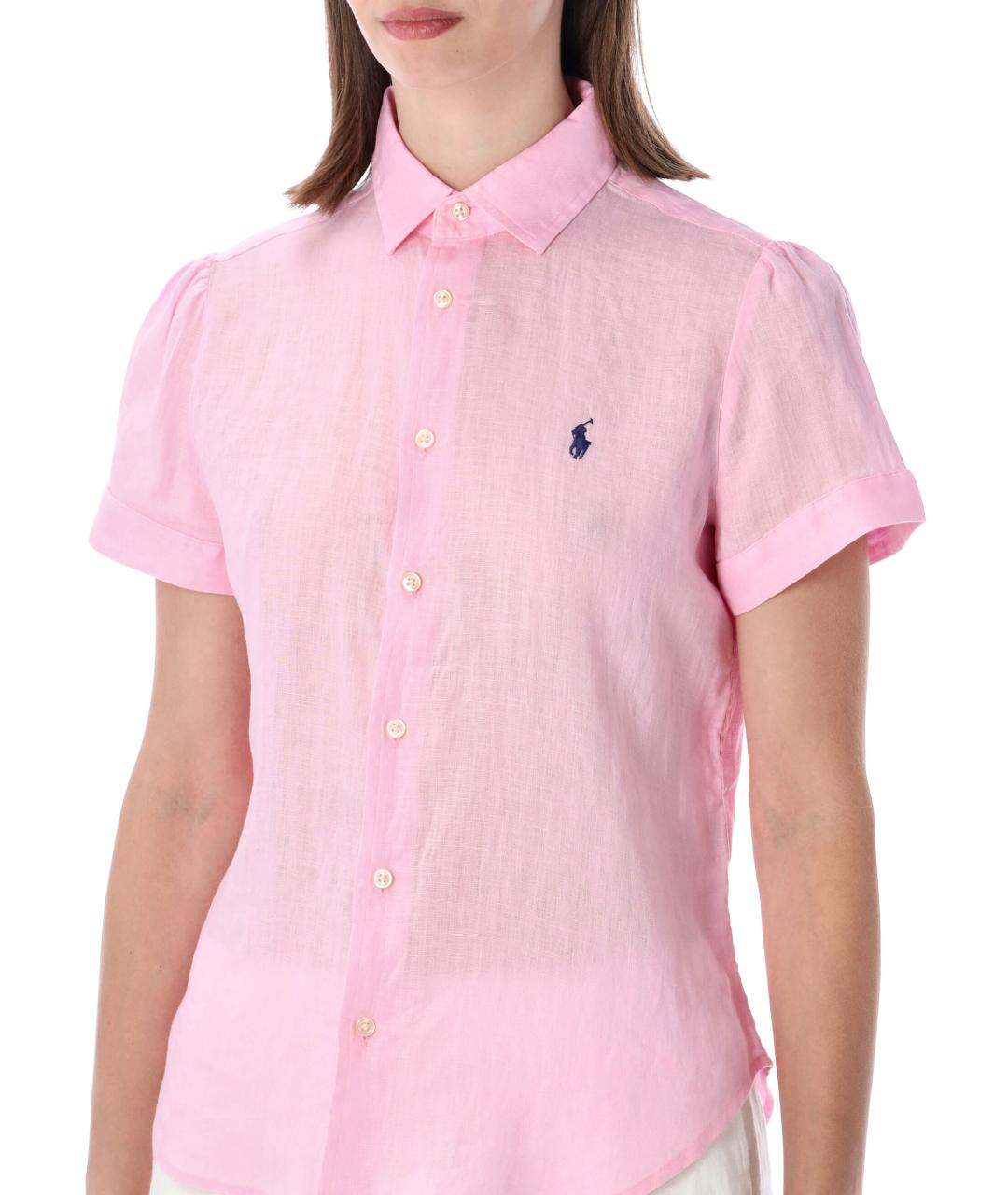 POLO RALPH LAUREN Розовая льняная рубашка, фото 3